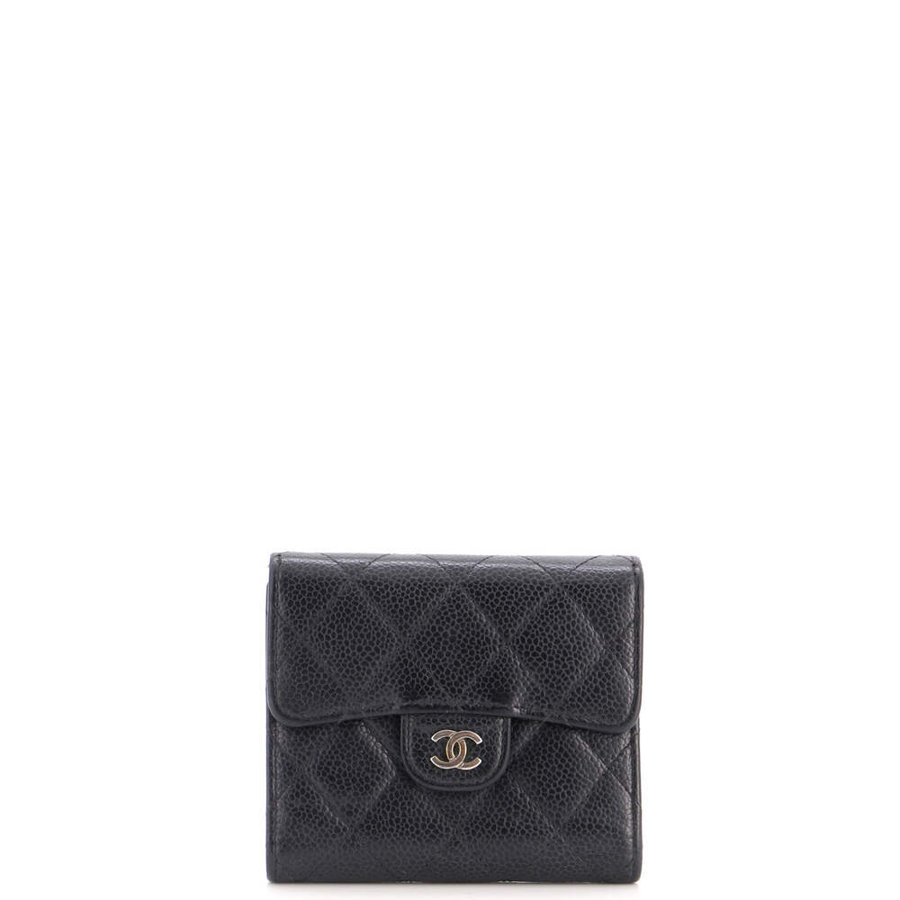 Chanel CC Compact Classic Flap Wallet Quilted Caviar